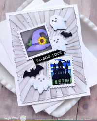 Waffle Flower leimasimet Postage Collage Haunted House Silhouette
