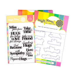 Waffle Flower leima- ja stanssisetti Paper Hug Sentiments Combo