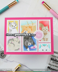 Waffle Flower sapluuna Postage Collage Meow