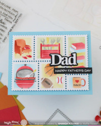 Waffle Flower sapluuna Postage Collage Dad