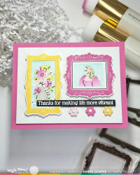 Waffle Flower leima- ja stanssisetti Postage Collage Frames Combo