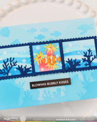 Waffle Flower sapluuna Square Postage Coral 