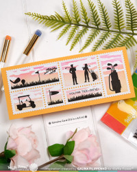 Waffle Flower sapluuna Postage Collage Slimline Airmail