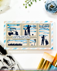 Waffle Flower sapluuna Postage Collage Mini Slimline Airmail