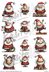 Käsitellen korttikuvat Hassu Joulupukki