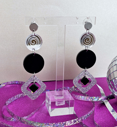 Timanttipöly -hopea/musta-