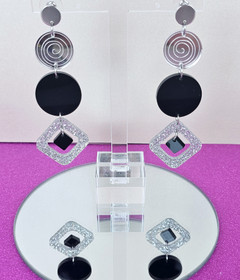 Timanttipöly -hopea/musta-