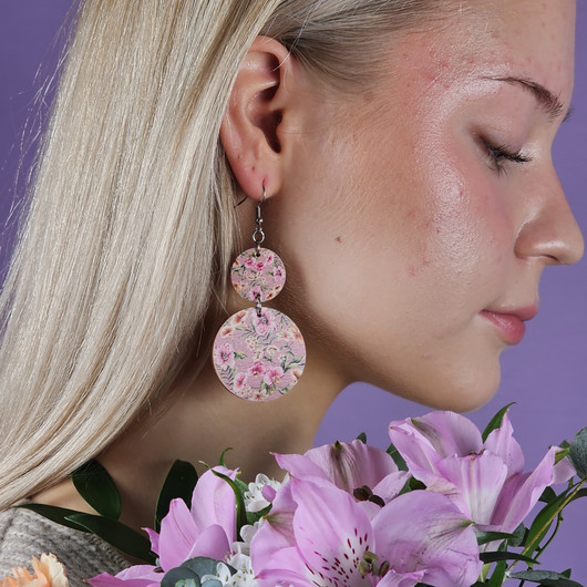 Aurora pinkki kukka -koivuvaneri-