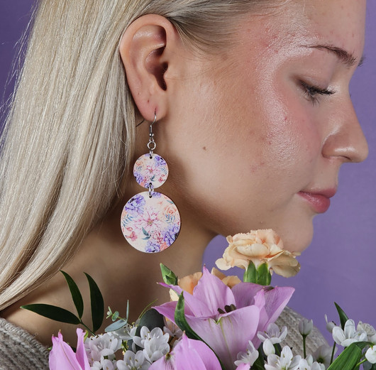 Aurora violetti kukka -koivuvaneri-