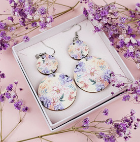 Aurora violetti kukka -koivuvaneri-