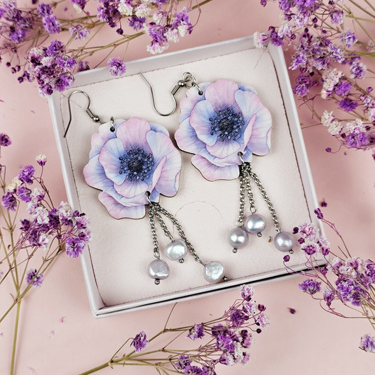 Unikko makeanveden helmillä -koivuvaneri-