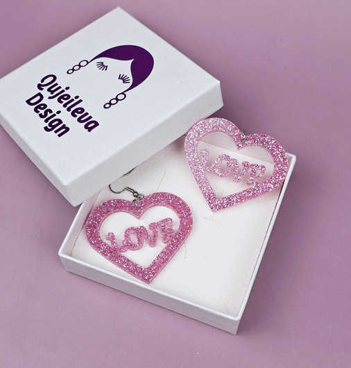 LOVE sydän -vaaleanpunainen-