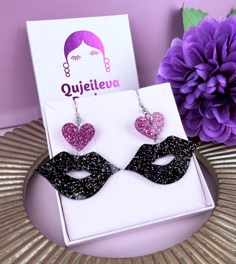 Pusuhuulet  -pinkki/musta-