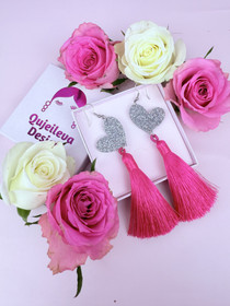 Tanssiva sydän -hopea/pinkki-