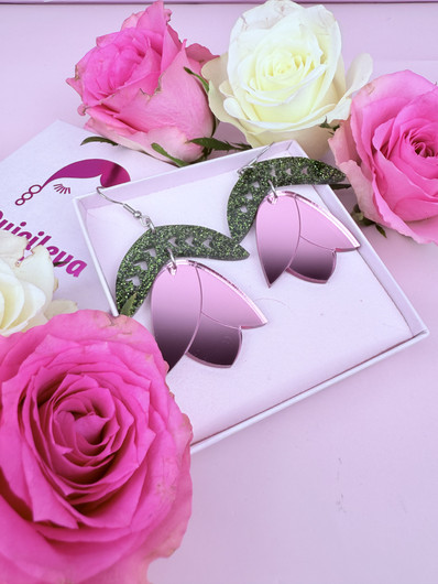 Tulppaanit -pinkki/vihreä-