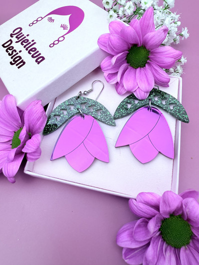 Tulppaanit -violetti/vihreä-