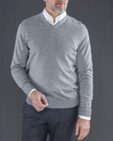 Wilton Merino V-neck, Lt.Grey