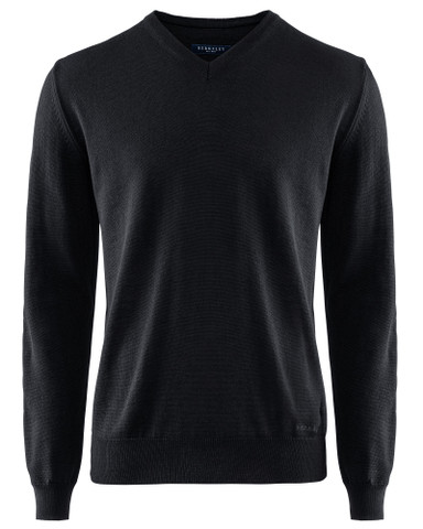 Wilton Merino V-neck, Black