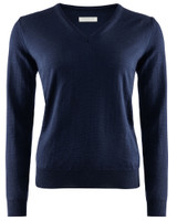 W's Wilton Merino V-neck, Navy