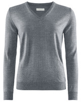 W's Wilton Merino V-neck, Lt.Grey