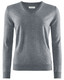 W's Wilton Merino V-neck, Lt.Grey