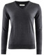 W's Wilton Merino V-neck, Dk.Grey