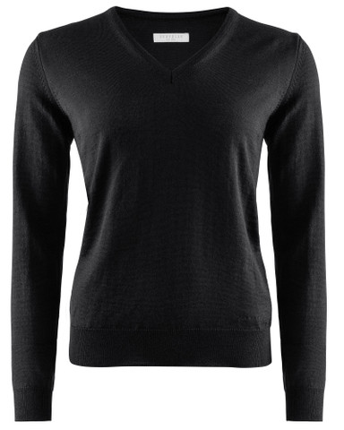 W's Wilton Merino V-neck, Black