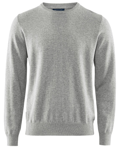 Brockton Crew -puuvillaneule, Light Grey Melange
