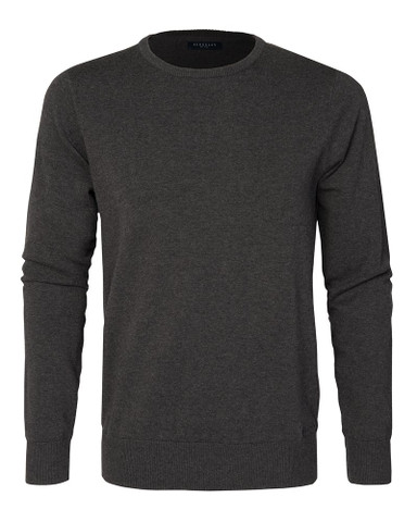 Brockton Crew -puuvillaneule, Dk Grey