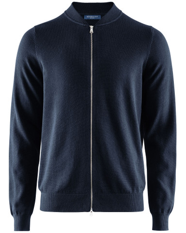 Brockton Cotton Fullzip Cardigan, Navy