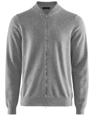 Brockton Cotton Fullzip Cardigan, Lt.Grey