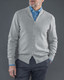 Brockton Cotton Fullzip Cardigan, Lt.Grey