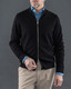 Brockton Cotton Fullzip Cardigan, Black