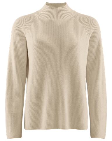 W's Hayward Ribbed Mock Neck -neule, Offwhite