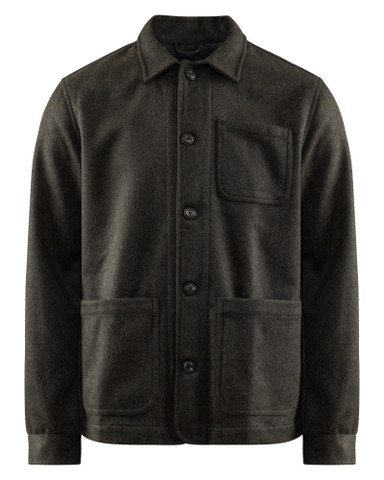 Giotto Wool Overshirt, Dk.Green