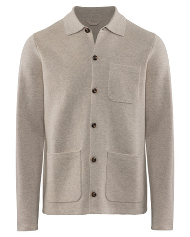 Altino Knitted Overshirt -neuletakki, Sand