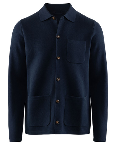 Altino Knitted Overshirt -neuletakki, Navy