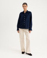 W'S PORTO OXFORD CASUAL SHIRT, Navy