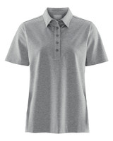 W's Tech Buttoned Polo, Lt Grey Melange