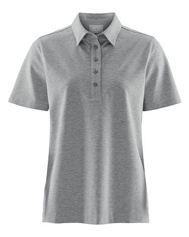 W's Tech Buttoned Polo, Lt Grey Melange