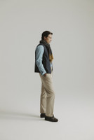 MASSARO Wool Scarf -kaulaliina, Navy-Mustard