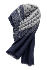 MASSARO Wool Scarf -kaulaliina, Navy-Grey