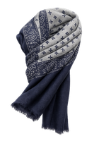 MASSARO Wool Scarf -kaulaliina, Navy-Grey