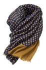 MASSARO Wool Scarf -kaulaliina, Navy-Mustard