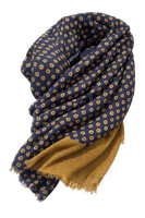 MASSARO Wool Scarf -kaulaliina, Navy-Mustard