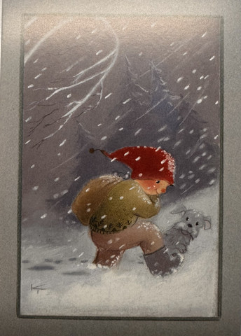 Työmatkalla Kaarina Toivasen joulukortti KT200