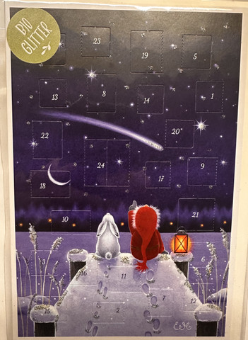 Adventtikalenterikortti Tähdenlento