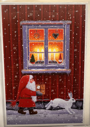 Adventtikalenterikortti Tonttu ja pupu