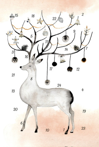 Adventtikalenterikortti  Poro