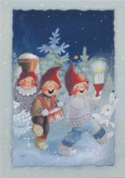 Kaarina Toivasen joulukortti Reippahasti käypi askeleet KT 229